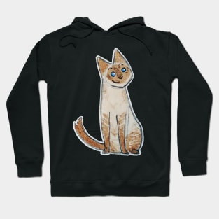 Siamese cat watercolour Hoodie